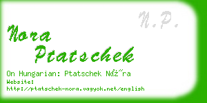 nora ptatschek business card